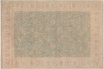 handmade Traditional Kafkaz Chobi Ziegler Lt. Blue Ivory Hand Knotted RECTANGLE 100% WOOL area rug 9 x 12
